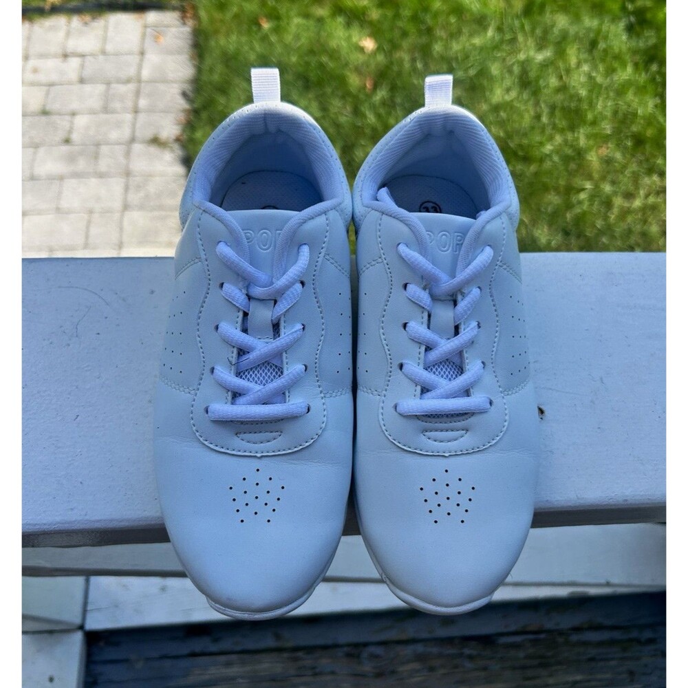 Kids White Lace-Up Sport Sneakers EU 33 / US Kids 2 Casual Athletic Shoes